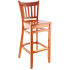 Premium US Made Vertical Slat Wood Bar Stool - Cherry Finish with a Wood Seat