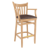 Premium US Made Vertical Slat Wood Restaurant Bar Stool With Arms