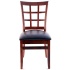 Premium US Made Window Back Wood Chair - Cherry Finish with a Wine Vinyl Seat