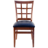 Premium US Made Window Back Wood Chair - Mahogany with a Buckskin Vinyl Seat