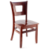 Duna Wood Restaurant Chair - Dark Mahogany Finish with a Wood Seat