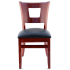 Duna Wood Restaurant Chair - Mahogany Finish with a Black Vinyl Seat