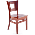 Duna Wood Restaurant Chair - Mahogany Finish with a Wood Seat