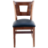 Duna Wood Restaurant Chair - Walnut Finish with a Black Vinyl Seat