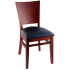 Premium US Made Tiffany Wood Chair - Mahogany Finish with a Black Vinyl Seat
