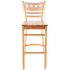 American Back Wood Bar Stool - Natural Finish with a Wood Seat