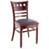 Premium US Made American Back Wood Chair - Dark Mahogany Finish with a Buckskin Vinyl Seat