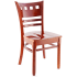 Premium US Made American Back Wood Chair - Mahogany Finish with a Wood Seat