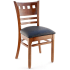 Premium US Made American Back Wood Chair - Walnut Finish with a Black Vinyl Seat