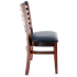 Premium US Made Lattice Back Wood Chair - Dark Mahogany Finish with a Wine Vinyl Seat