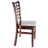 Premium US Made Lattice Back Wood Chair - Dark Mahogany Finish with a Wood Seat