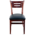 Premium US Made Henry Wood Chair - Dark Mahognay Finish with a Black Vinyl Seat