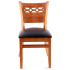 Premium US Made Leonardo Wood Chair - Cherry Finish with a Buckskin Vinyl Seat