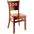 Premium US Made Leonardo Wood Chair - Dark Mahoagany Finish with a Wood Seat