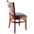 Premium US Made Leonardo Wood Chair - Mahogany Finish with a Wine Vinyl Seat