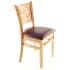 Premium US Made Leonardo Wood Chair - Natural Finish with a Wine Vinyl Seat
