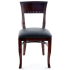 Premium US Made Beidermeir Wood Chair - Dark Mahogany Finish with a Buckskin Vinyl