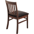 Designer Series Logan Vertical Slat Chair - Dark Mahogany Finish with a Black Vinyl Seat