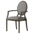 Deco Lotus Back Aluminum Arm Chair