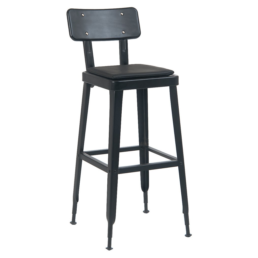 Black steel stool sale