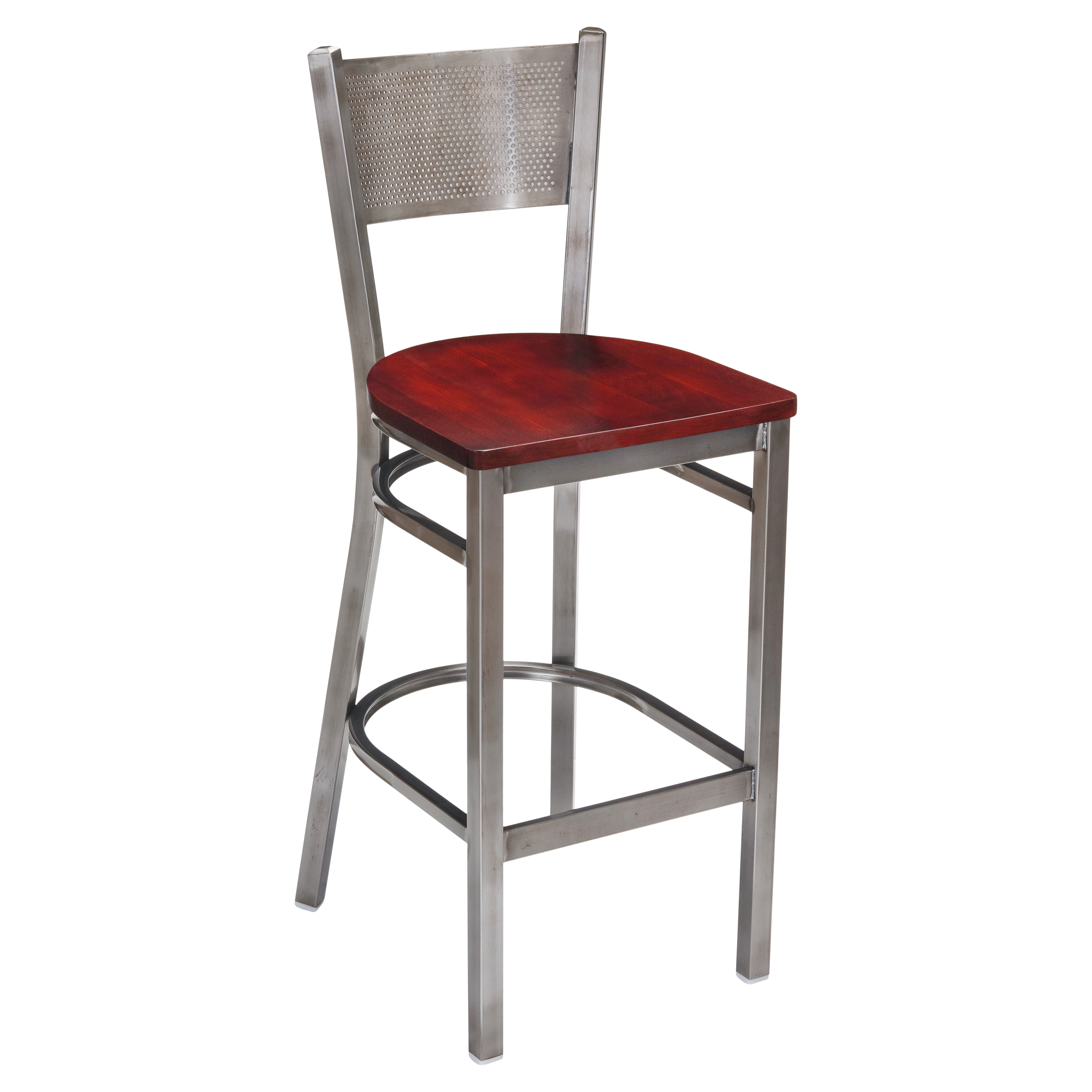 Clear Coat Checker Back Metal Bar Stool
