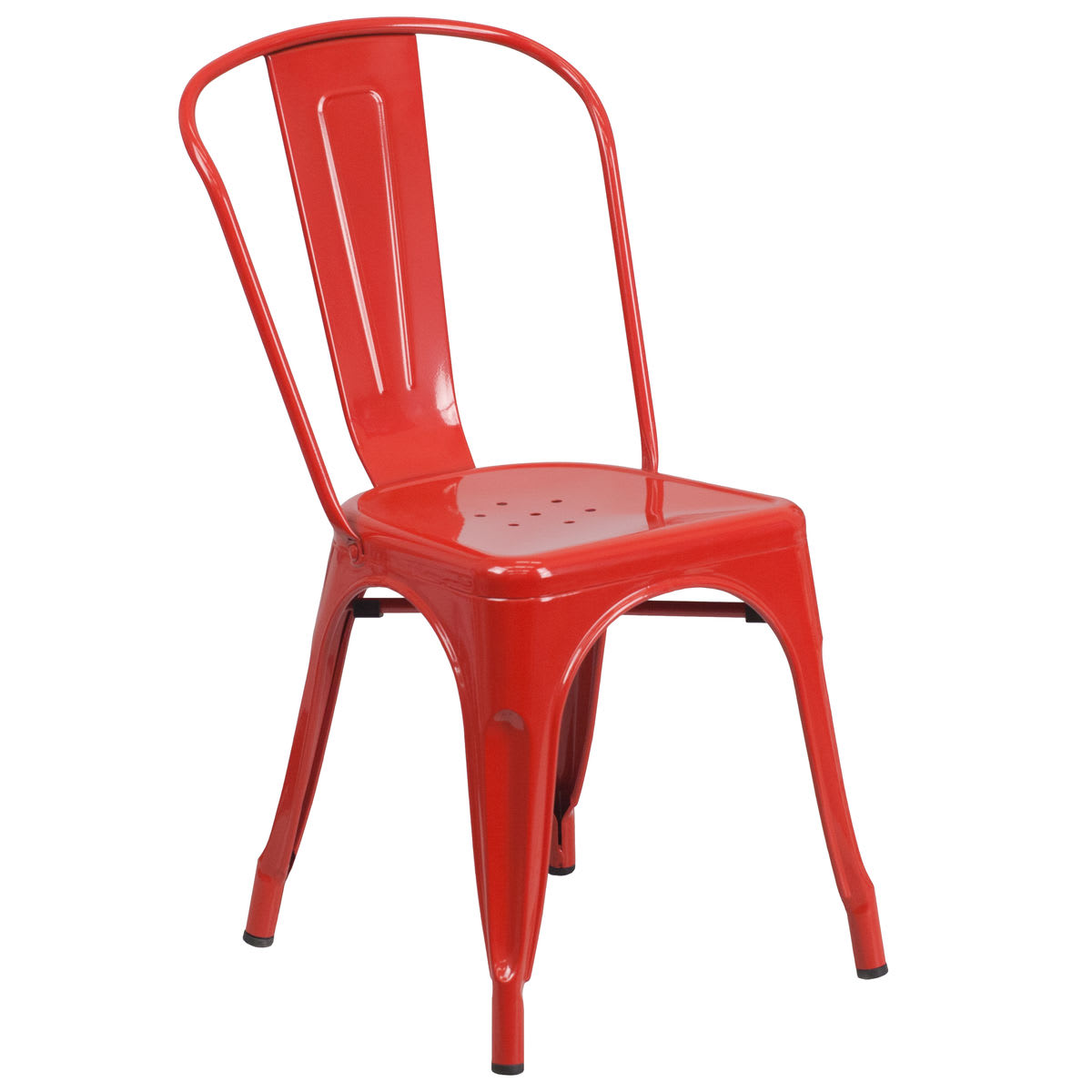 Bistro Style Metal Chair in Red Finish