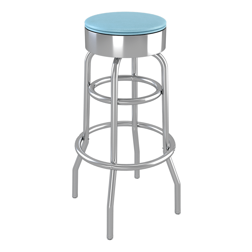 Williston Swivel Chrome Backless Diner Bar Stool