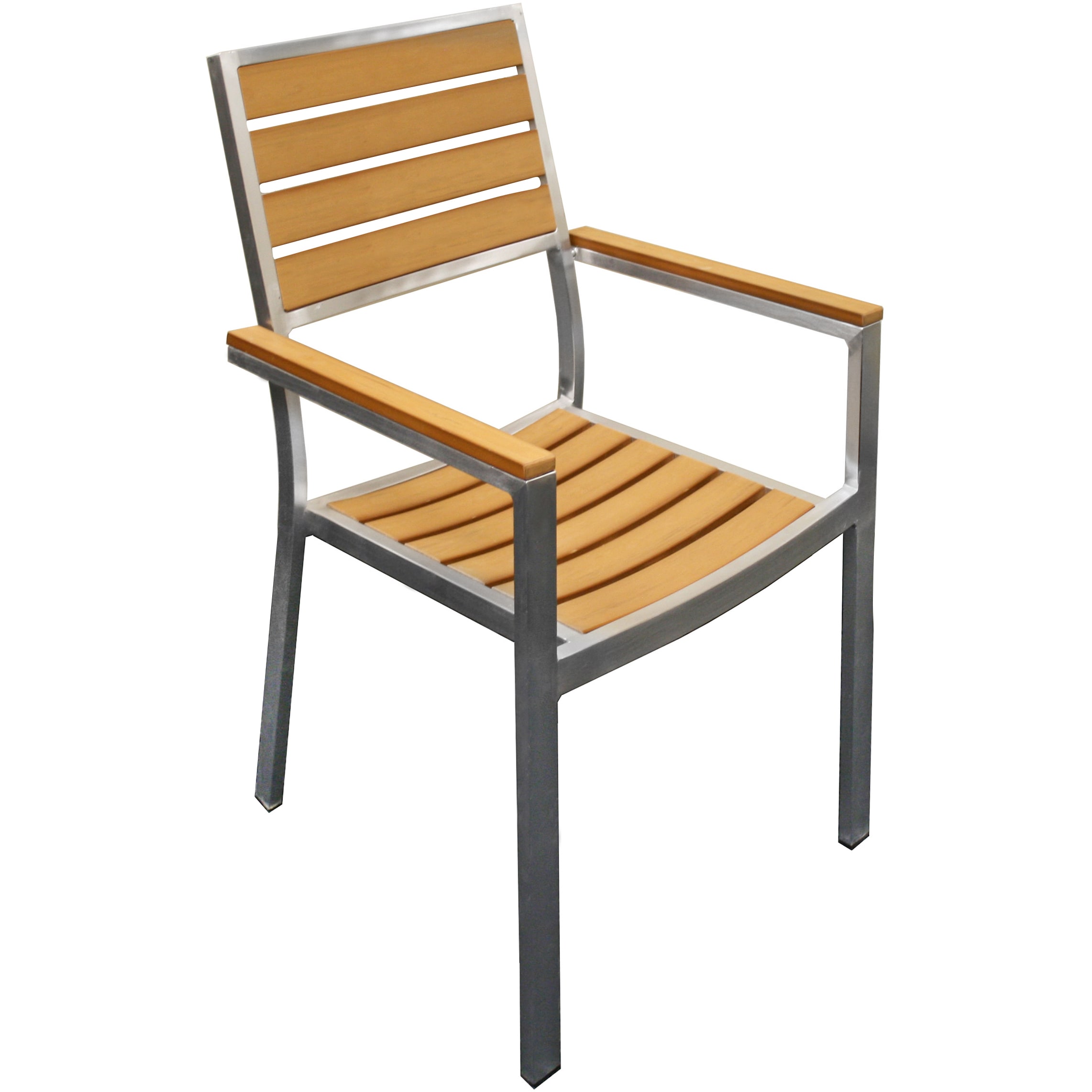 Natural Plastic Teak Metal Patio Chair