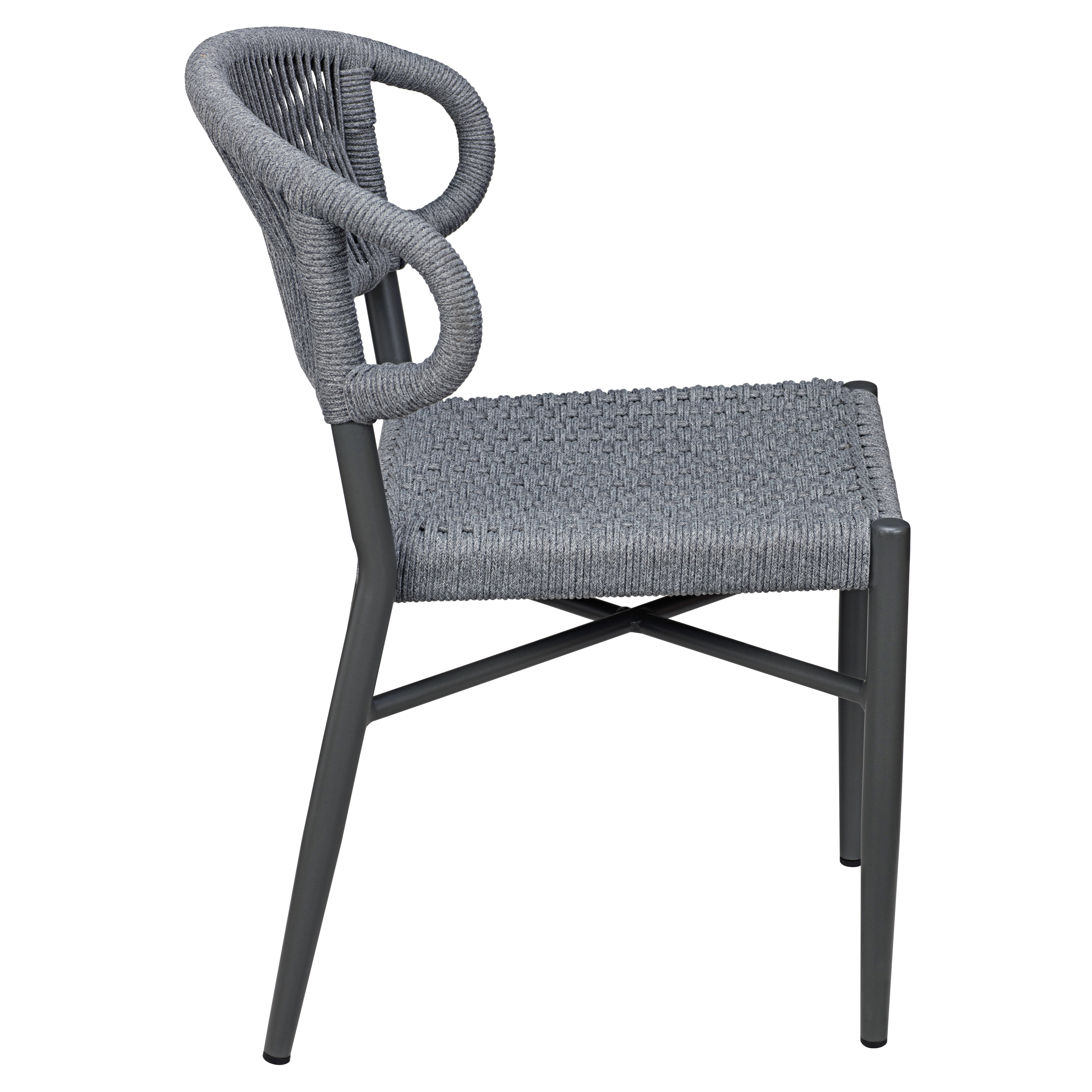 Marina Aluminum Outdoor Bar Stool in Slate Gray Rope