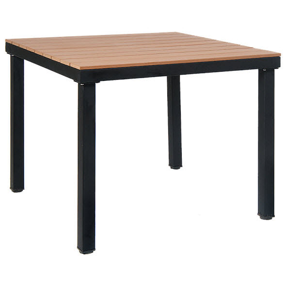 Teak and top metal outdoor table