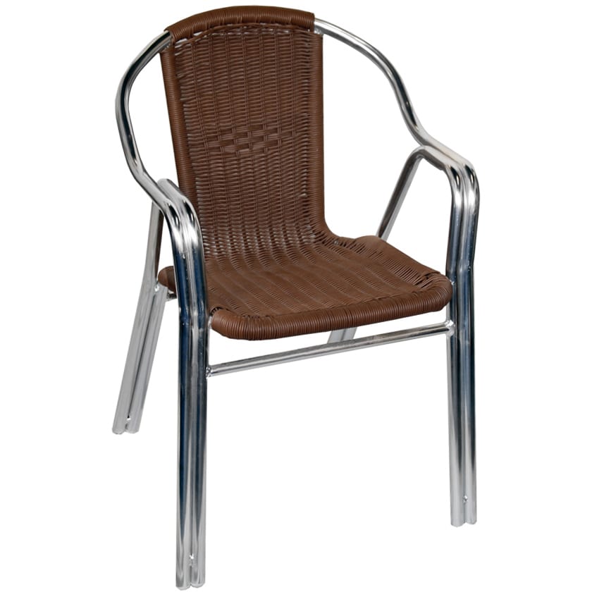 Aluminum And Rattan Patio Chair, Lightweight Aluminum Patio Chairs