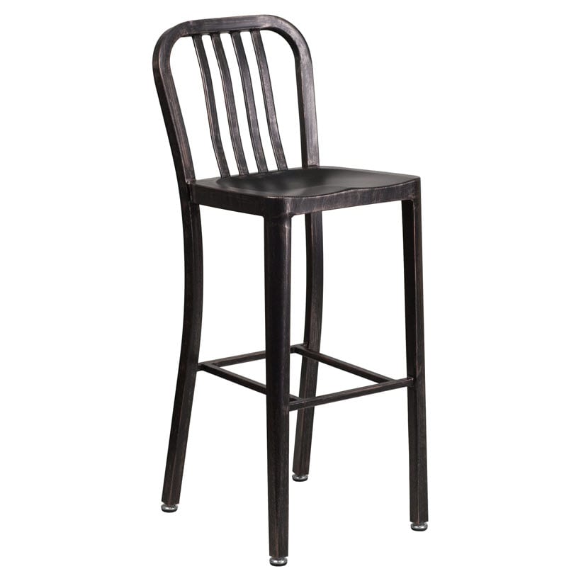 White distressed hot sale metal bar stools