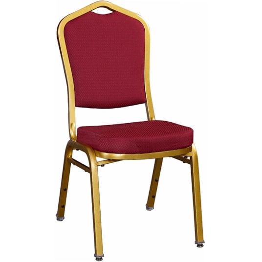 Premium Metal Stack Chair Sun Gold Frame with Red 2001 Fabric