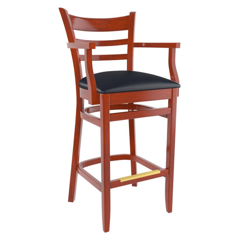 Premium US Made Ladder Back Bar Stool With Arms