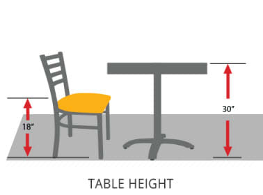 restaurant table height