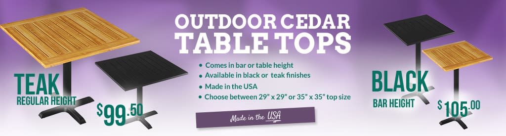 Cedar Patio Table Tops