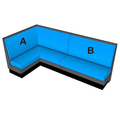 L shape restaurant booths